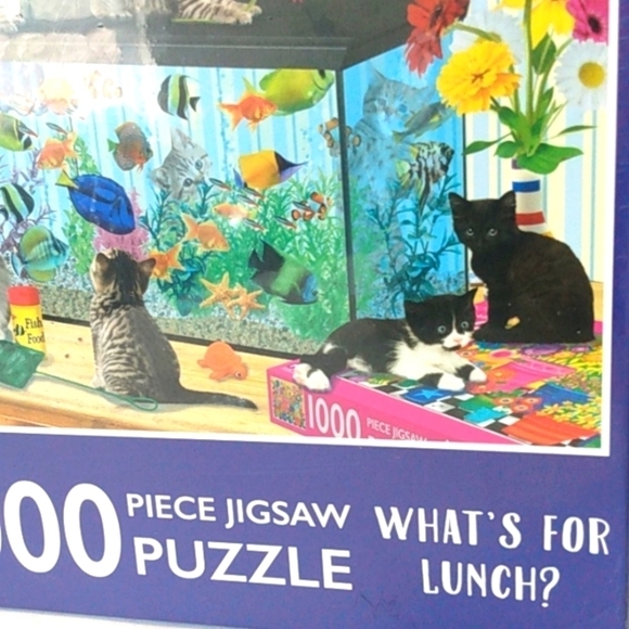 WHAT'S FOR LUNCH CAT AND FISH 1000 PIECE JIGSAW PUZZLE SIZE 27.5 x 19.7 NWT - Picture 2 of 7